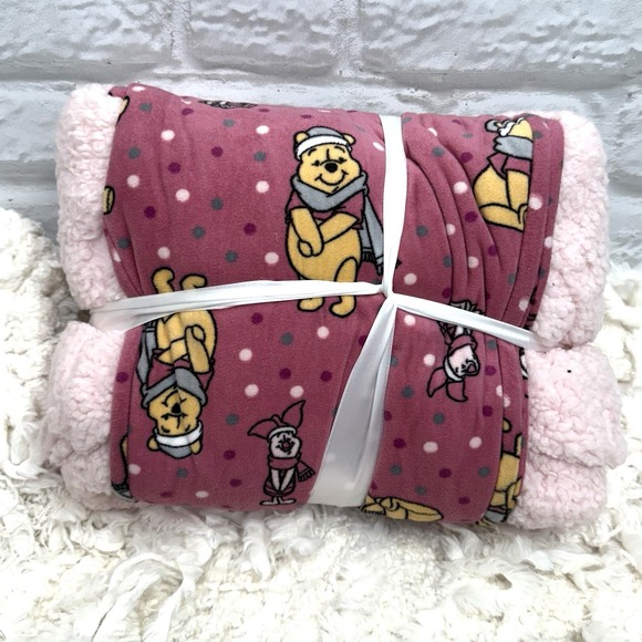 Disney Winnie the Pooh Womans 2XL‎ 18/20 W  Pink Fuzzy Fleece Sherpa Pajama Set - Picture 7 of 8